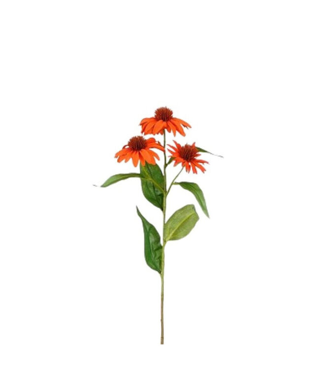 Sonnenhut Kunstblume | Farbe: Orange | Echinacea Kunstblumen | Länge ± 62 Zentimeter | Pro 12 Kunstblumen