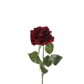 4A Rosen Kunstblume | Farbe: Rot | Rosen Kunstblumen | Länge ± 54 Zentimeter | Pro 6 Kunstrosen