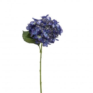 4A Hortensia Kunstbloem | Kleur: Donkerblauw | Lengte ± 50 centimeter | Per 4 kunstbloemen
