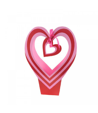 4A Tas "Your Love" | Kleur: Rood Roze | Lengte 26 centimeter | Breedte 12 centimeter | Hoogte 35 centimeter | Per 10 tassen