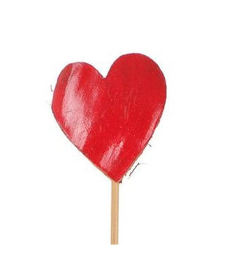 4A Cœur Coco Bijsteker | Couleur : Rouge | Longueur ±12 centimètres | Diamètre 5,5 centimètres | Par 12 bijstekers