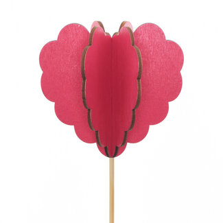 4A Cœur Lola Bijsteker | Couleur : Rouge | Longueur ±50 centimètres | Diamètre 8 centimètres | Par 25 bijstekers
