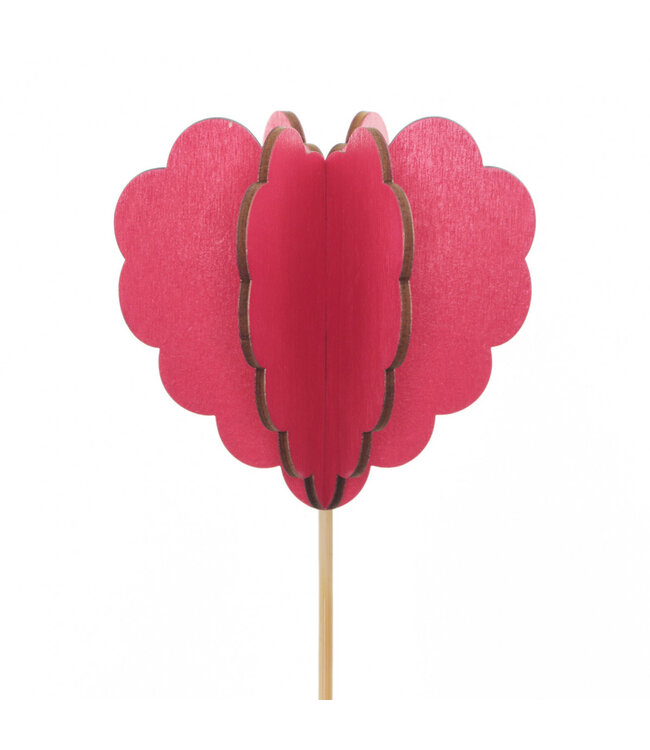 Cœur Lola Bijsteker | Couleur : Rouge | Longueur ±50 centimètres | Diamètre 8 centimètres | Par 25 bijstekers