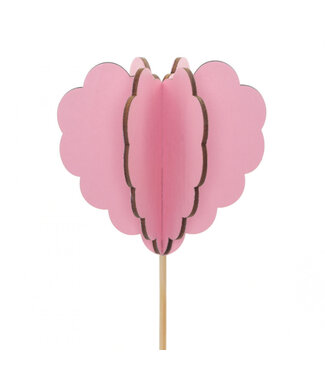 4A Hart Lola Bijsteker | Kleur: Roze | Lengte ±50 centimeter | Diameter 8 centimeter | Per 25 bijstekers