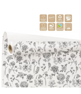 4A Paper on roll “Botanical” | Colour: Black White | Width 80 centimetres | Length 25 metres | Per roll