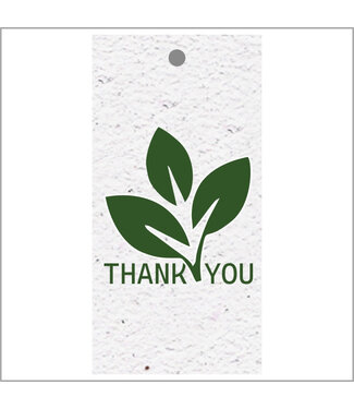 4A Bio-Label-Kärtchen mit englischem Text „Thank you“ | Farbe: Weiß Grün | Breite 5 Zentimeter | Höhe 10 Zentimeter | Pro 10 Labels