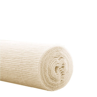 4A Crepe paper on roll | Colour: Cream | Width 50 centimetres | Length 2.5 metres | Per 5 rolls