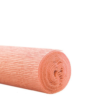 4A Krepppapier auf Rolle | Farbe: Lachs | Breite 50 Zentimeter | Länge 2,5 Meter | Pro 5 Rollen