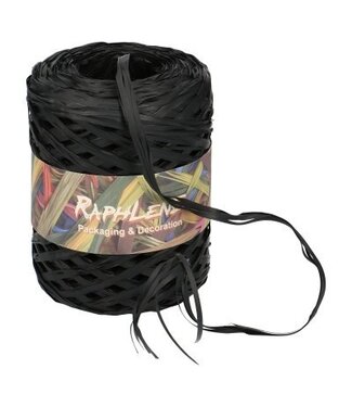 4A Raffia Ribbon | Colour: Black | Width 13 millimetres | Length 200 metres | Per roll