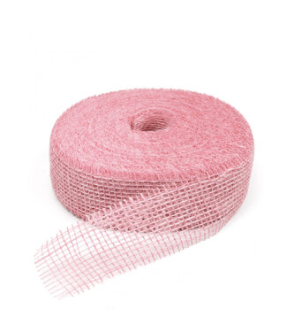 4A Jute Lint | Kleur: Lichtroze | Breedte 50 millimeter | Lengte 40 meter | Per rol