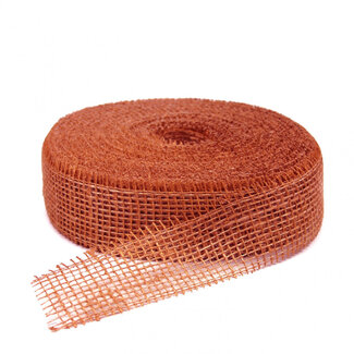 4A Jute Ribbon | Colour: Terracotta | Width 50 millimetres | Length 40 metres | Per roll