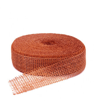 4A Jute Lint | Couleur : Terre cuite | Largeur 50 millimètres | Longueur 40 mètres | Par rouleau