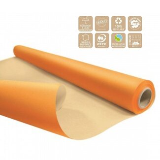 4A Eco Waterbestendig Papier op rol | Kleur: Oranje | Breedte 80 centimeter | Lengte 25 meter | Per rol