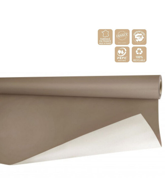 Papier d'emballage en rouleau | Couleur : Taupe | Largeur 80 centimètres | Longueur 40 mètres | 80 grammes/m2 | Par rouleau