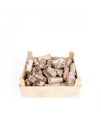 4A Décoration sèche en bois de bouleau | Couleur : Brun clair | Longueur 8 - 10 centimètres | Par 40 pièces