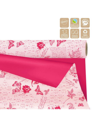 4A Zweiseitige Matte Folie auf Rolle „Romance“ | Farbe: Fuchsia | Breite 80 Zentimeter | Länge 25 Meter | Pro Rolle