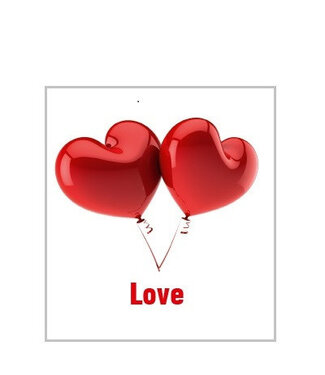 4A Label Card "Love Balloon" | Colour: Pink White | Width 7 centimetres | Height 7 centimetres | Per 20 labels