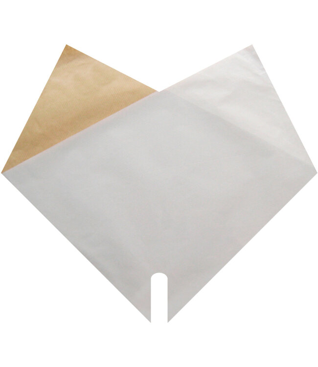 Hüllen Doppel Kraft | Farbe: Naturweiß | Länge 35 Zentimeter | Breite 35 Zentimeter | Pro 50 Hüllen