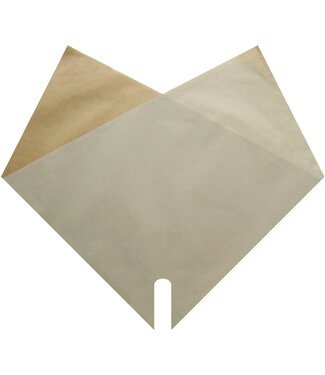 4A Hoezen Dubbel Kraft | Kleur: Crèmekleurig | Lengte 35 centimeter | Breedte 35 centimeter | Per 50 hoezen