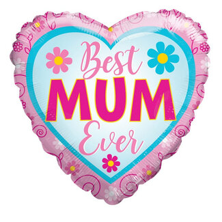 4A Balloon "Best Mum Ever" | Colour: Mixed colours | Diameter 45 centimetres | Per 10 balloons