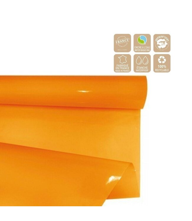 Film en rouleau “Clayrbril” | Couleur : Orange | Largeur 70 centimètres | Longueur 50 mètres | Par rouleau