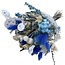 Boeket droogbloemen Farfalla White Blue | Lengte ± 40 centimeter | Met witte, wit gebleekte en blauwe droogbloemen