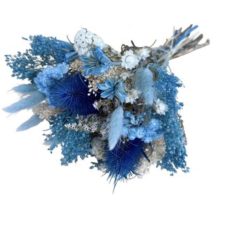 Dolce Vita Bouquet de fleurs séchées Wow Blue Jeans | Longueur ± 35 centimètres | Avec des fleurs séchées bleues