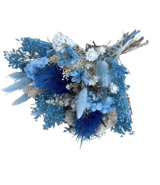 Dolce Vita Wow Blue Jeans Dried Flower Bouquet | Length ± 35 centimetres | With blue dried flowers