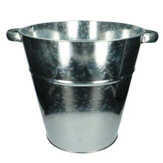 4A Vase en Zinc Pot de Fleurs Pot de Plantes | Couleur : Argenté | Diamètre 29 centimètres | Hauteur 28,5 centimètres | Contenance 10 litres | Par 2 vases