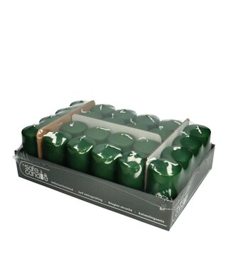 4A Bougie Pilier Safe Candle | Couleur : Vert Foncé | Diamètre 5 centimètres | Hauteur 10 centimètres | Par 24 bougies