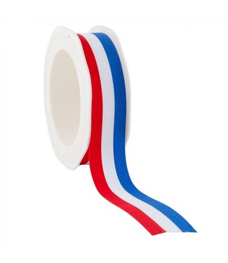 4A Ribbon with French / Dutch Flag FR/NL | Colour: Red White Blue | Width 25 millimetres | Length 20 metres | Per roll