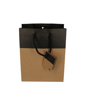 4A Two-tone Gift Bags | Colour: Black | Length 10 centimetres | Width 18 centimetres | Height 22 centimetres | Per 10 bags