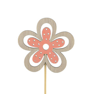 4A Fleur Bijsteker “Yuki” | Couleur : Saumon orange | Diamètre de la fleur 6 centimètres | Longueur du bijsteker ± 10 centimètres | Par 25 bijstekers