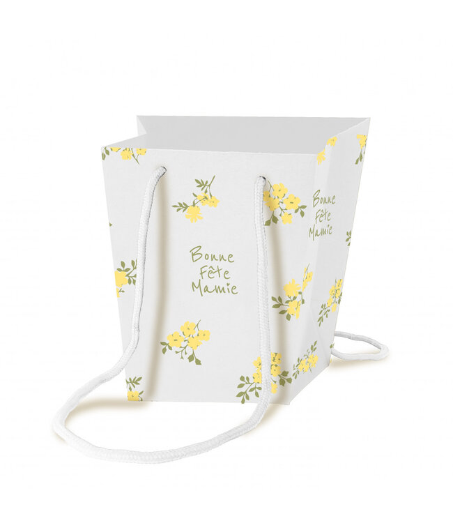 Sacs “Bonne Fête Mamie“ | Couleur : Blanc Naturel | Longueur 15 centimètres | Largeur 11 centimètres | Hauteur 17 centimètres | Par 10 sacs