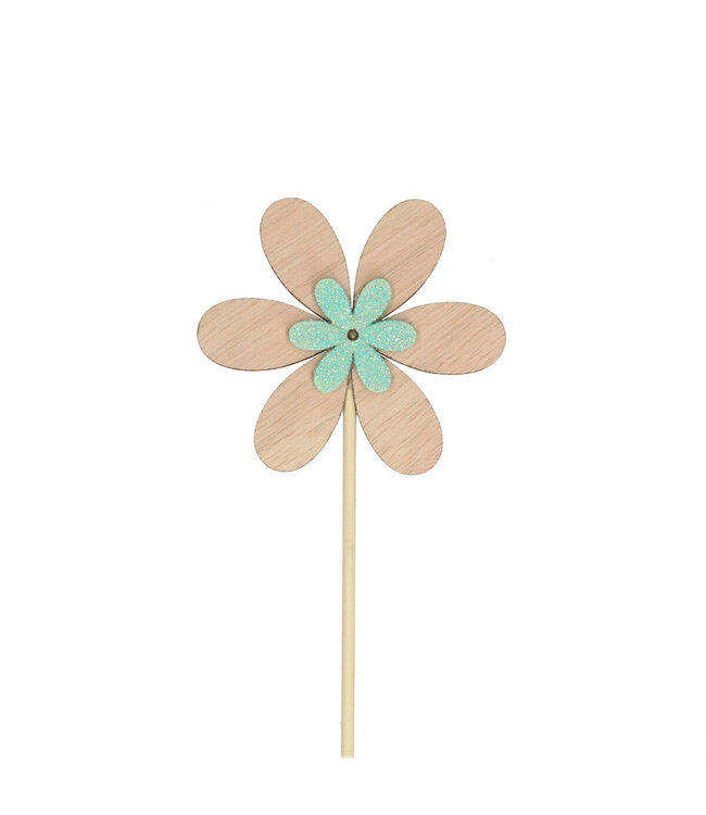 Blumenstecker | Farbe: Blau | Blütendurchmesser 7 Zentimeter | Stecker-Länge ± 50 Zentimeter | Pro 25 Stecker