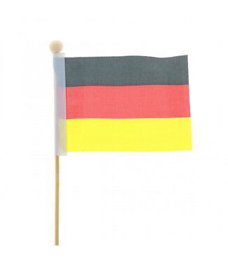 4A Flagge Deutschland Einstecker | Farbe: Schwarz Rot Gelb | Höhe der Flagge 8 Zentimeter | Breite 11 Zentimeter | Länge des Einsteckers ± 50 Zentimeter | Pro 25 Einstecker