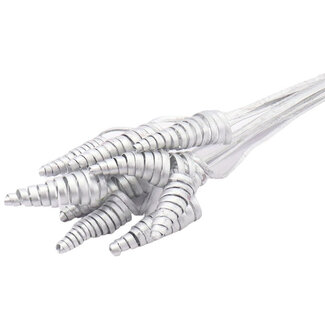4A Palmspirale auf Stiel | Farbe: Silberfarben | Cane Cone Steckstab | Länge Steckstab ± 50 Zentimeter | Pro 10 Steckstäbe