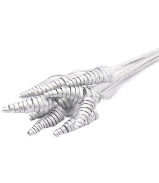 4A Palmspirale auf Stiel | Farbe: Silberfarben | Cane Cone Steckstab | Länge Steckstab ± 50 Zentimeter | Pro 10 Steckstäbe