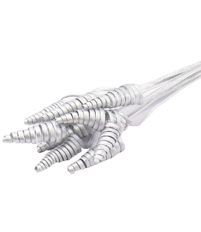 Palmspirale auf Stiel | Farbe: Silberfarben | Cane Cone Steckstab | Länge des Steckstabs ± 50 Zentimeter | Pro 10 Steckstäbe