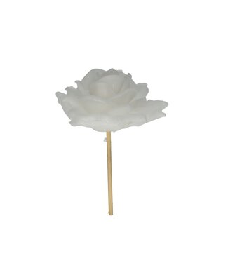 4A Wachsrose Bei stecker | Farbe: Naturweiß | Durchmesser der Rose 10 Zentimeter | Länge des Beisteckers ± 25 Zentimeter | Pro 12 Beistecker