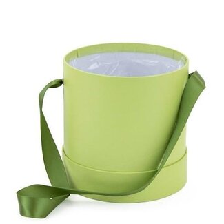4A Porte-bouquet "Boîte à chapeaux" Mono | Couleur : Vert | Diamètre 12 centimètres | Hauteur 12 centimètres | Par 6 porte-bouquets