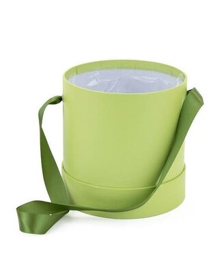 4A Porte-bouquet "Boîte à chapeaux" Mono | Couleur : Vert | Diamètre 12 centimètres | Hauteur 12 centimètres | Par 6 porte-bouquets