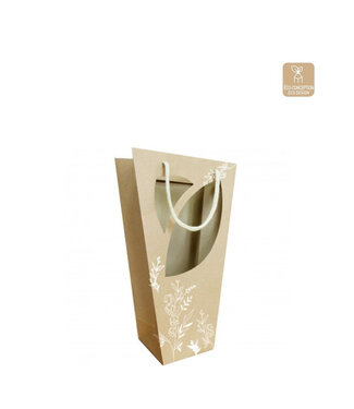 4A Bags "Boheme" with floral print | Colour: Brown | Length 11 centimetres | Width 11 centimetres | Height 35 centimetres | Per 10 bags