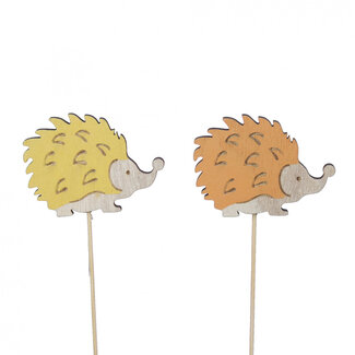 4A Houten Egel Bijsteker | Kleur: Bruin | Diameter egel 5 centimeter | Lengte bijsteker ± 20 centimeter | Per 10 bijstekers