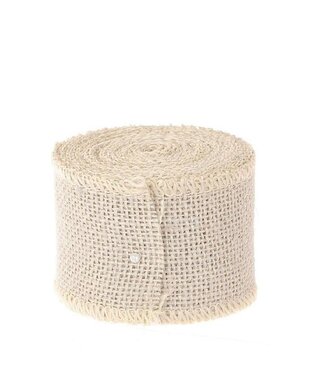 4A Jute Leinen | Farbe: Cremefarben | Breite 50 Millimeter | Länge 5 Meter | Pro Rolle