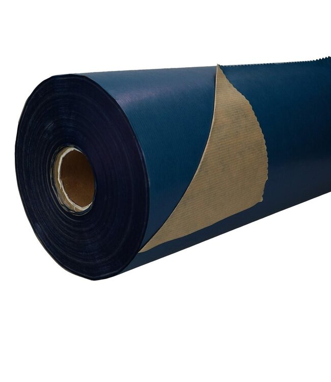 Paper on roll | Colour: Blue | Width 60 centimetres | 50 grams/m2 | Weight 12 kilos | Per roll