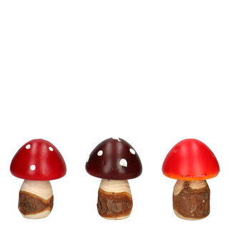 4A Décoration de Champignon “Pixie” | Couleur : Couleurs Mélangées | Diamètre 6 centimètres | Longueur 9 centimètres | Par 12 champignons