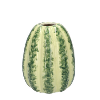 4A Keramieken Pompoen Vaas | Kleur: Groen | Diameter 11 centimeter | Hoogte 12 centimeter | Per 12 vazen