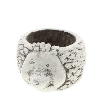 4A Ceramic Autumn Flower Pot Planter "Hedgehog" | Colour: Grey | Length 17 centimetres | Width 13 centimetres | Height 11 centimetres | Set of 4 flower pots