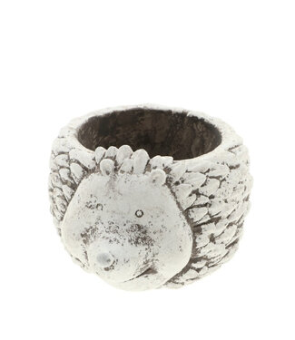 4A Keramischer Herbst Blumentopf Pflanzentopf „Igel“ | Farbe: Grau | Länge 17 Zentimeter | Breite 13 Zentimeter | Höhe 11 Zentimeter | Pro 4 Blumentöpfe